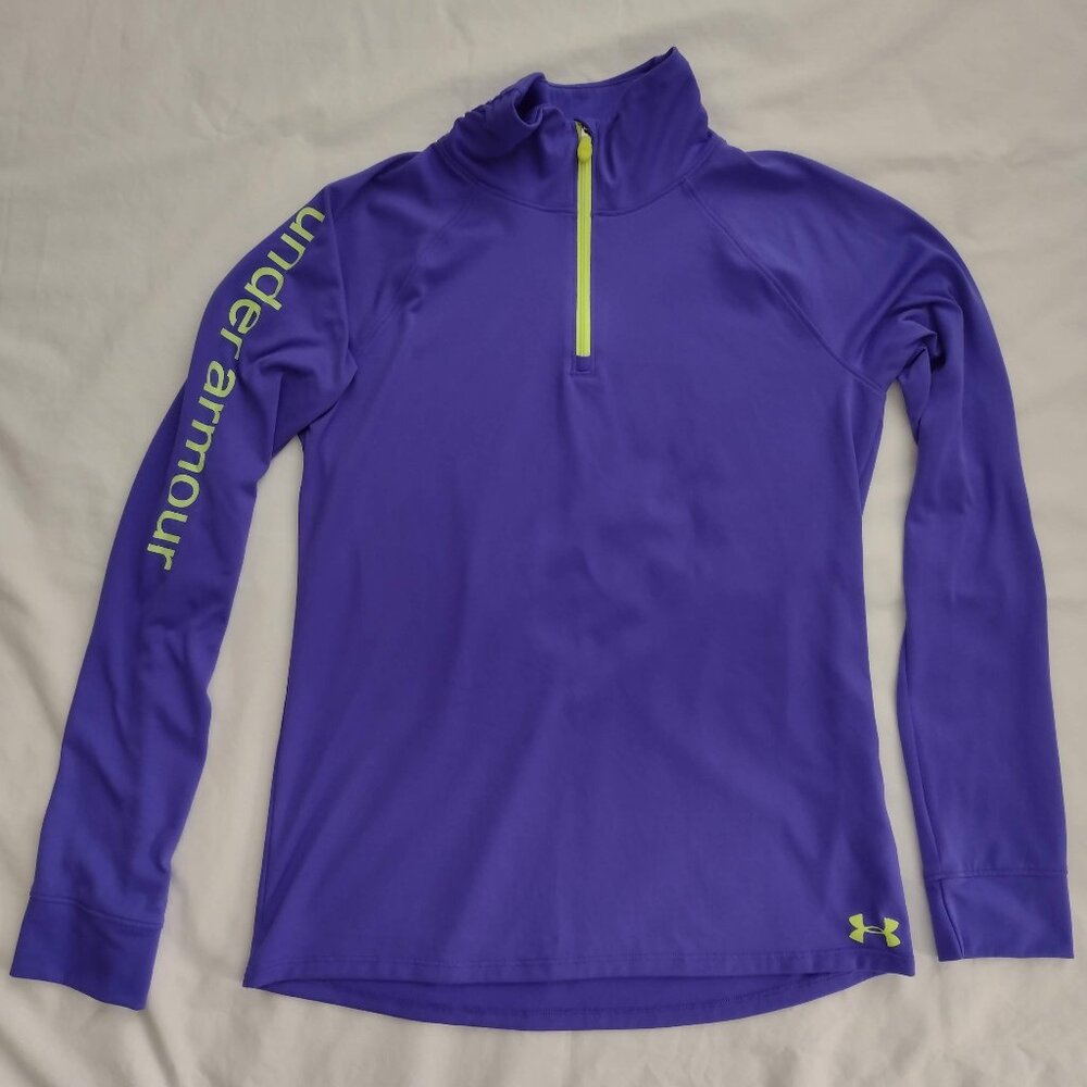 Girls Loose Purple Under Armour Heat Gear Sweatshirt YXL